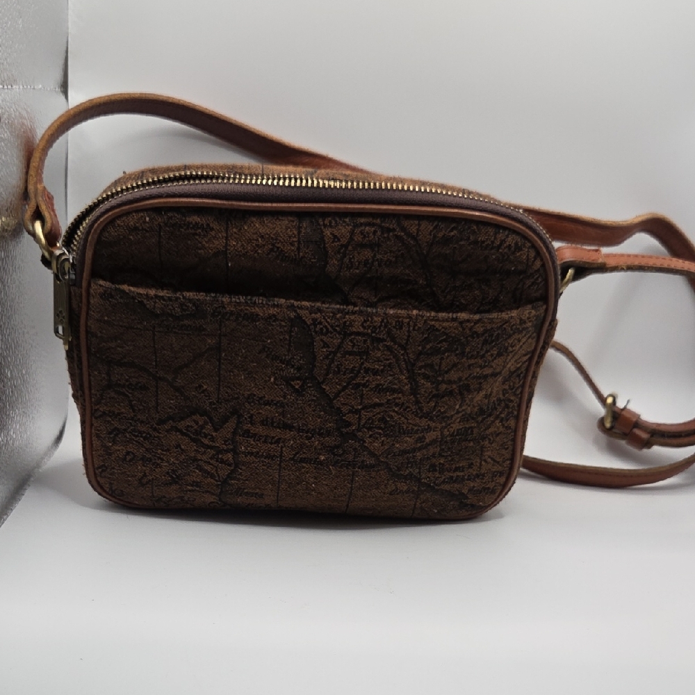 Patricia Nash Brown Crossbody Bag Old World Map